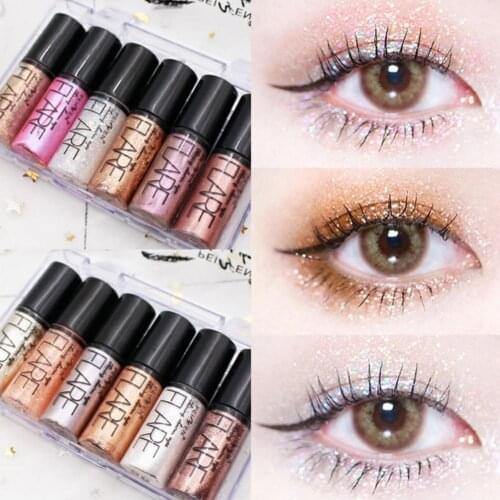 6 Colors Liquid Eyeshadow Shimmer Glitter Quick-drying Eye Shadow Not Easy To Fall Off Shadows Cosmetics Makeup