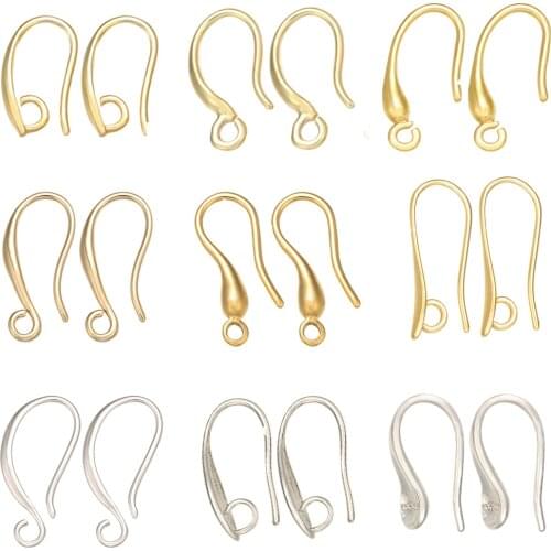 1 pair fashion simple DIY earring hook Gold Silver plating Earring Connecter Clasp For Jewelry Making Findings Accessories