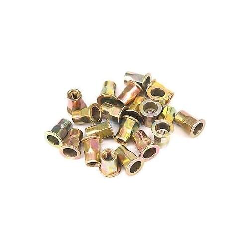 10/20pcs M4*0.7 M5*0.8 M6*1.0 M8*1.25 M10*1.5 Hex Flange Zinc Plated Steel Nutsert Hexsert Nut