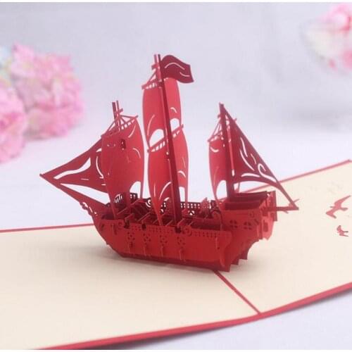 10pcs 3D Creative Boat Handmade Kirigami Origami For Wedding Party Anniversary Festival Invitation Cards Card Postcard