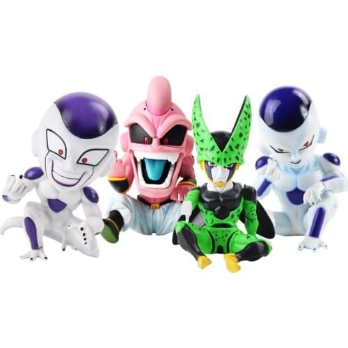 Dragon Ball Figures Anime Action Figure Majin Buu Cell Frieza Q Version Collection Ornaments Cartoon Kawaii Boys Kids Toys Gifts