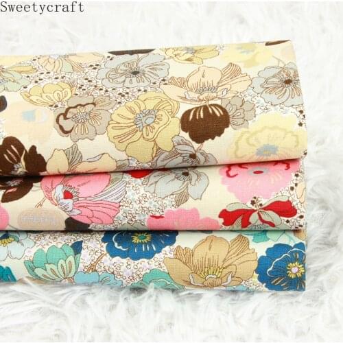 110x45cm Thick cotton fabric by Yard Light Flora print Cloth DIY Handmade Sewing Bag Patchwork Material Accessories Home Textile
