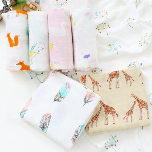 120*120cm Bamboo Cotton Soft Baby Blankets Newborn Muslin Swaddle Blanket for Newborn Girl and Boy Baby Bath Towel Baby Newborn