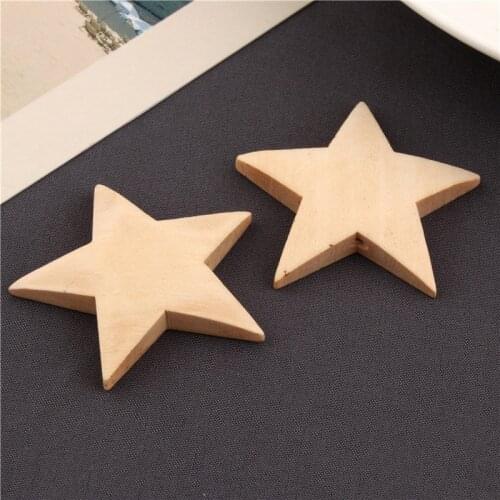 2pcs Star Shape Wood Loose Beads Unfinished Natural Wood Bead No Varnish No Lacquer And No Varnish 35mm WB29