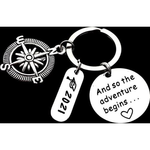 2021 Graduation Season Commemorative Gift Keychain Compass Doctorial Hat Keyring