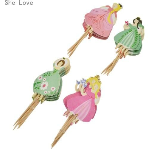 Chzimade 24 Pcs Dancing Girls Princess Cupcake Topper Cake Picks Decor for Birthday Party Decoration