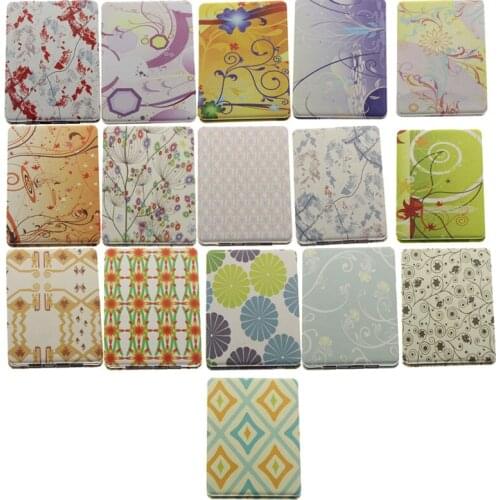 8.5*6cm Rectangle Double Side Metal Portable Folding Makeup Cosmetic Vanity Compact Pocket Mirror For Women Girl Child Kid Gift