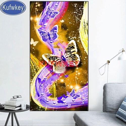 Coloful butterfly diamond embroidery 5d diy diamond painting cross stitch full square round diamond embroidery large wall decor