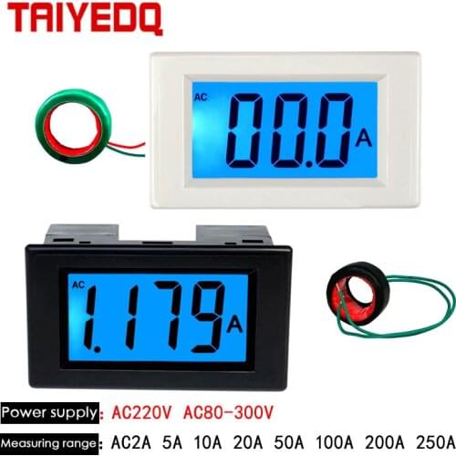 Ammeter digital display AC 220V380V current 20A 50A 100A 200A detection meter D85-240T Digital electric measuring instrument
