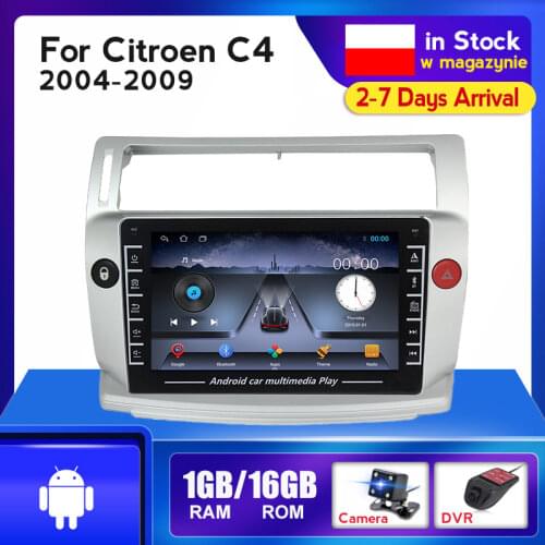 QLED 2Din Android Car Radio For Citroen C4 C-Triomphe C-Quatre 2004-2014 Multimedia Video Player IPS Split Screen 1080P Video