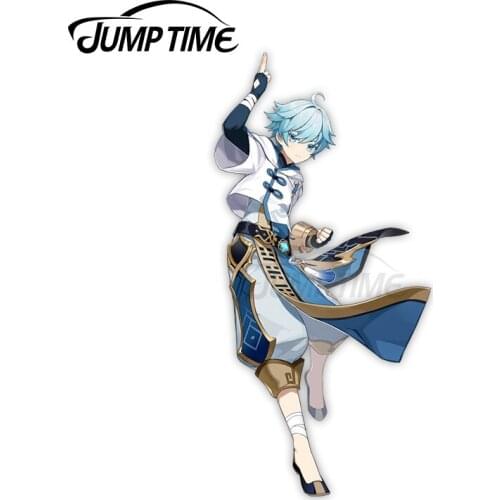 Jump Time 13 x 6.3cm Genshin Impact Chongyun Anime Car Sticker VAN Personality Laptop Decal Silhouette Windows Auto Assessoires