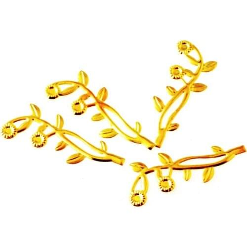 Free shipping 50Pcs Gold Tone Flower Filigree Wraps Connectors Metal Crafts Gift Decoration DIY 45x17mm