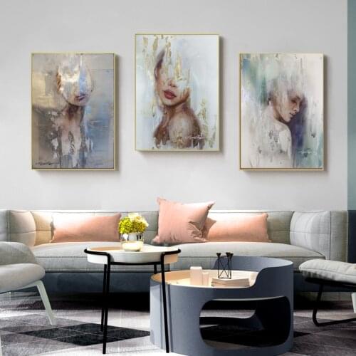 Unframed Abstract Simple Women Design Oil Painting Canvas Wall Picture Abstract Paintings Wall Art Modern Home Decoration Pieces