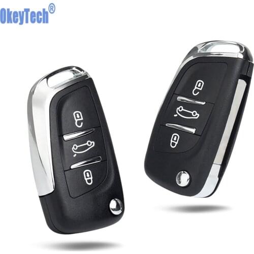 OkeyTech Flip Car Key Shell For C-itroen C2 C4 C5 Berlingo Xsara Picasso For P-eugeot 306 407 807 Partner VA2/HU83 Blade