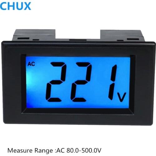 D85-20 LCD Digital Display AC Power Voltmeter Color Screen Voltage AC80-500v Detection Sreen Digital Voltage Meter