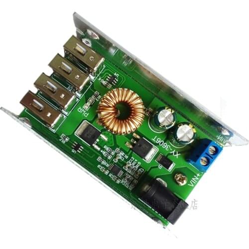 DC-DC 12v to 5V USB Mobile Phone Charging 24V Step-down Power Module 4USB Port Car Buck