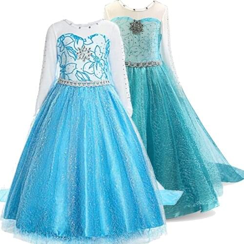 Birthday Party Princess Dress Elsa Girl Clothing Summer Fancy Anna Dresses Snow Queen Vestido Kids Cosplay Childrens Costumes