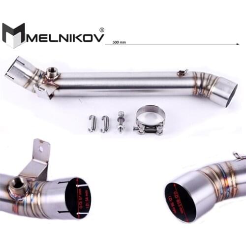 Motorcycle Exhaust Escape Muffler Round Middle Link Slip on Pipe For Kawasaki ZX10R ZX-10R 2015 2016 2017 Exhaust