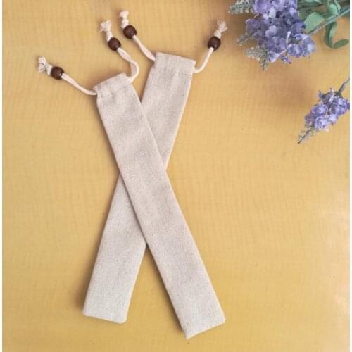 Cotton Chopstick Sleeve Simple Tableware Bundle Pocket Household Kitchen Accessories Flax Packing Storage Bag LX6277