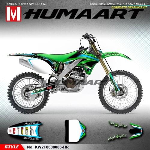 HUMAART Motocross Stickers Custom Decals Kit for KX250F KX450F KXF250 KXF450 KXF 250 450 2006 2007 2008