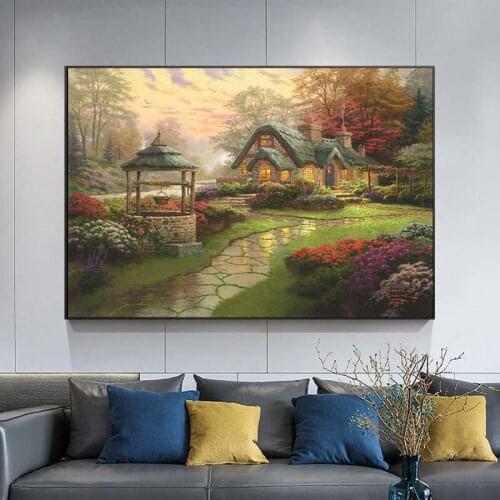 Beautiful Scenery Mountain River Tree Canvas Painting Wall Art Nordic Posters and Prints Wall Pictures for Living Room Decor