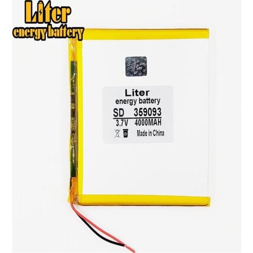 3.7V 4000mAH 359093 lithium Polymer battery for 3.7V 359093 PLUG tablet pc power bank cell phone polymer rechargeable battery