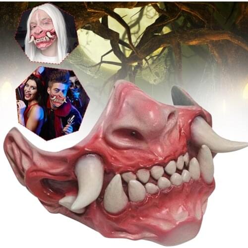 Halloween Mask Skeleton Half Face Mask Horror Cosplay Mask Costume for Halloween Party Supplies Party Product Dropshopping