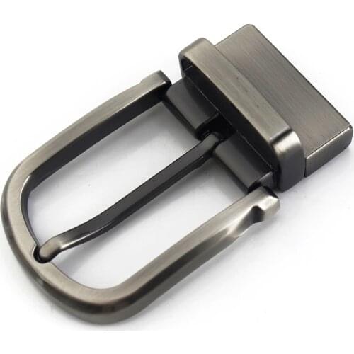 1pcs 35mm Metal Brushed Men Belt Buckle High-quality Clip Buckle Rotatable Bottom Single Pin Half Buckle Leather Craft Belt