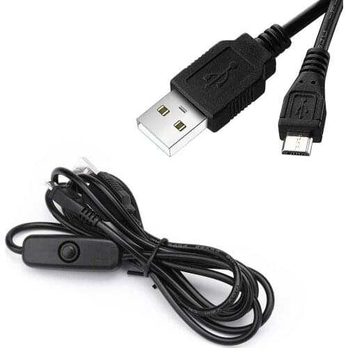 Micro USB with ON/OFF Switch USB Cable Cord Charger Adapter Power Supply 5V 3A for Raspberry Pi 3 Model B B+ and other Devices