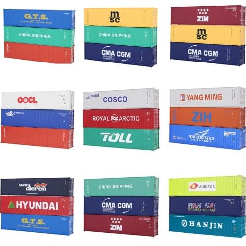 Container Model Toy 1/87 Construction Train Accessories Diorama Three Different Colors 3pcs Sand Table Production Mini Scene