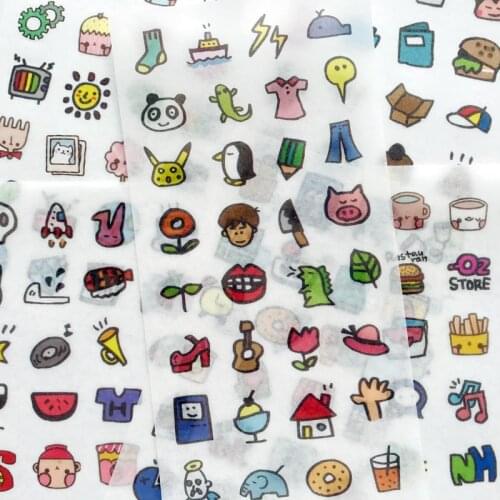 6 Sheets Cute Little Things Adhesive Stickers Decorative Album Diary Stick Label