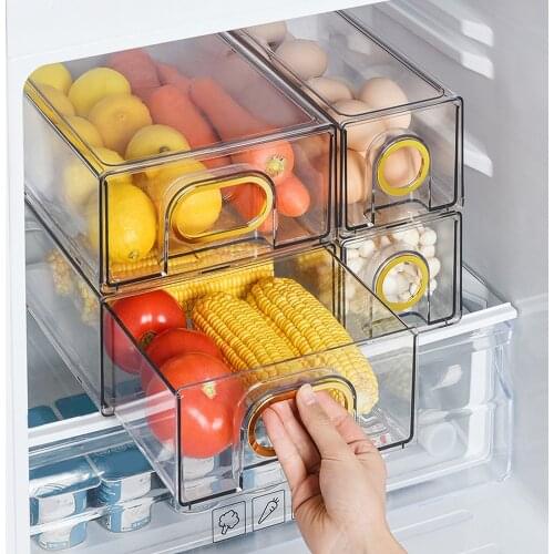 Refrigerator Organizer Bins Refrigerator Drawer Organizer Transparent Fridge Storage Bin Clear Plastic Pantry Food Storage Rack