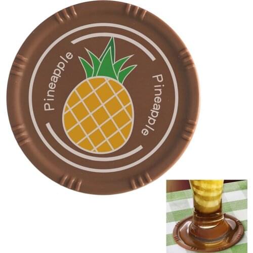 Beer Food Grade Silicone Coaster Round Simple Fruit Non-Slip Drink Cups Pad Prevent Furniture and Tabletop