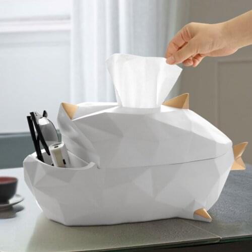 Resin Shark Statue Tissue Box Holder Modern Living Room Desktop Organizer Home Office Storage Tissue Box Home Decoration