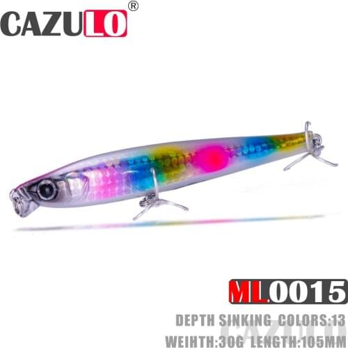 Minnow Fishing Accessories Lure Weights 30g 105mm Isca Artificial Sinking Baits Pencil Mino Wobblers For Pike Fish Tackle Leurre