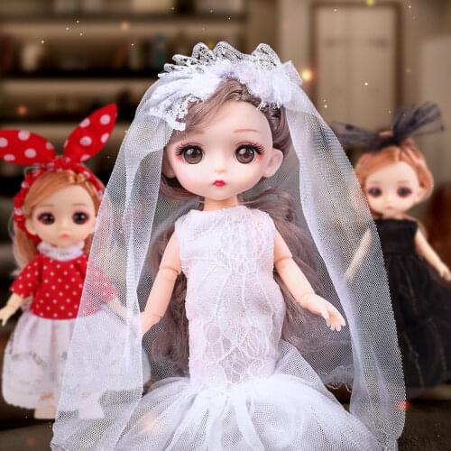 16cm BJD Doll with Clothes High-end Dress Can Dress Up Fashion Nude Doll Children DIY Girl Toy Best Gift