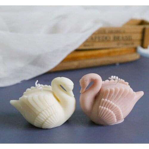 3D Swan Shape Aromatherapy Candle Mold 3D Animals Wax Candle Silicone Molds Plaster Crafts Decoration Tool