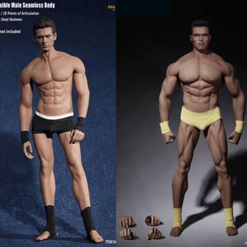 Hot Sale 1/6 Super Flexible seamless male doll Suntan Man body M30 M31 M32 M33 M34 M35 Steel Stainless Skeleton body TBLeague