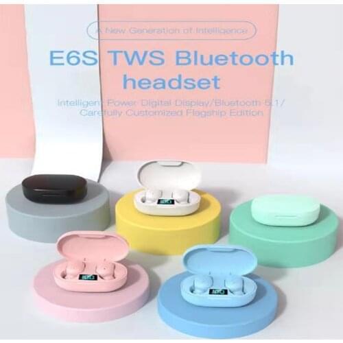 E6S TWS Bluetooth Earphone Wireless Headphones 5.0 LED Display Button Control Earbuds Waterproof Noise Cancelling Headset PK A6S