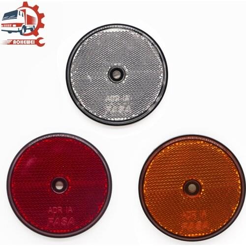 AOHEWEI 3 pcs Rear Reflector Round Reflectors for Gate Posts Safety Reflector Screw Fix on Trailer Motorcycle Caravan Truck Boat