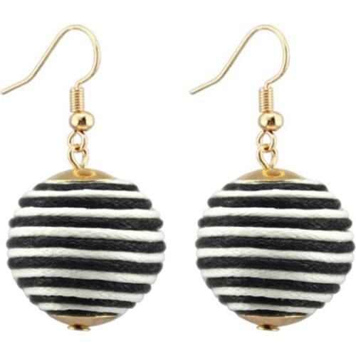 Newest Statement Bon Bon Earrings for Women Trendy Geometric Motif Thread Ball Maxi Jewelry 2020 Factory Wholesale