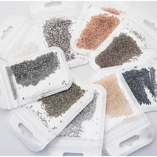 1440pcs/Bag 9 Colors Micro Bead Crystal Nail Art Rhinestones 1.3mm Culet Diamond Glass Glitter Studs AB Stone Decorations #JR74