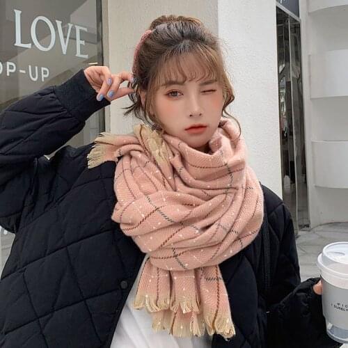 2020 Trendy England Classic Plaid Cashmere Scarf Thicken Warm Winter Pashmina Shawl Long Wraps Foulard Femme Casual Bufanda