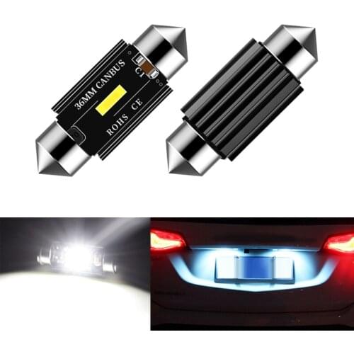 2x C5W LED CSP CANBUS Bulb Error Free Festoon 36mm Car License Plate Lighs For Volkswagen VW Passat 3c B5 B6 Golf 3 4 5 6 Polo