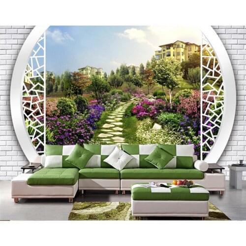 3D Landscape Garden Villa custom photo wallpaper modern living room wallpapers Home Decoration