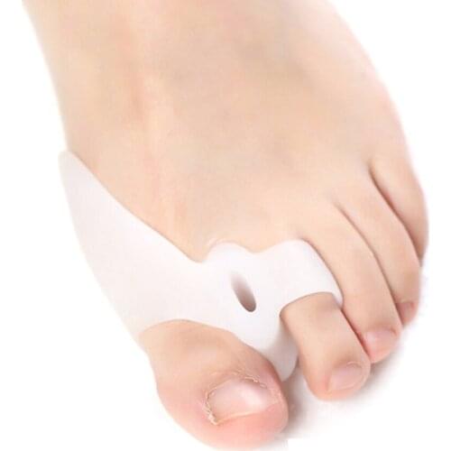 6Pcs Big Toe Straightener Thumb Valgus Protector Silicone Gel foot fingers Two Hole Toe Separator Bunion Adjuster Feet Massager