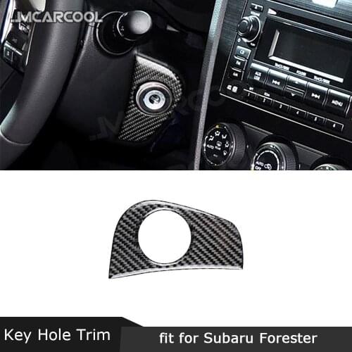 Carbon Fiber Car Start Switch Key Hole Trim Frame Decorative Sticker For Subaru Forester XV Crosstrek WRX STI 2015-2019 LHD