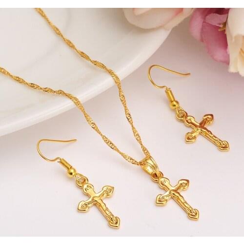 Bangrui New Ethiopian/Algeria Jewelry Set Pendant /Chain/Earring/Jewelry Gold Color Eritrea Habesha Party African