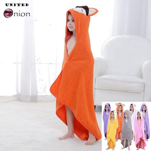 Spring Summer Cute Baby Bathrobe Solid Color Cotton Shawl Animal Cartoon Bathrobe Boys/Girls Colorful Hooded Cloak Bath Towel