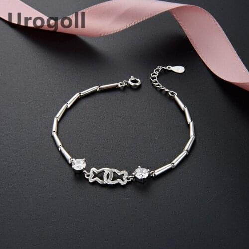 Noble Bracelet Pure S925 Sterling Silver Geometric Hand Ornaments Silver Charm Bracelet Jewelry Accessories For Girl Women Gift